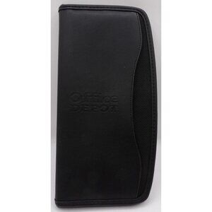 Business Card Holder- Office Depot Black Leather & Fabric 48 pockets